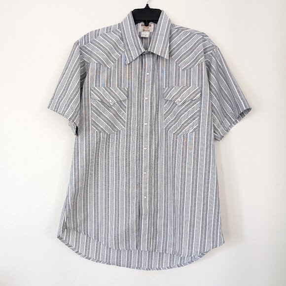 RUDDOCK Shirt Men's 17 Classic Fit Multicolor Striped Western Snap Short Sleeve - Picture 1 of 11